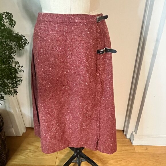 Vintage MOFFAT WEAVERS Tweeds & Tartans Scotland Wool Pleated Skirt Sz 14 - Picture 1 of 12